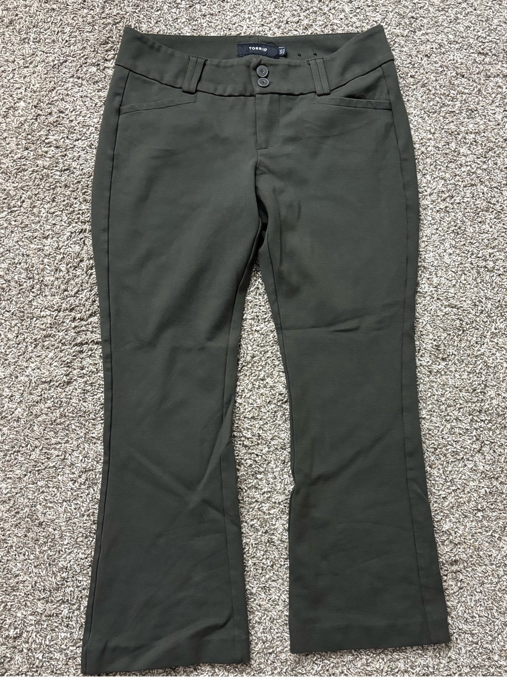 torrid Deep Dark Green Flare Stretchy Pants Woman 12S